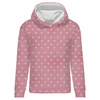 CLASSIC WOMEN’S HOODIE (POLA) - HEARTS / pink (NORWEGIAN PATTERNS) - looped knit fabric - XS