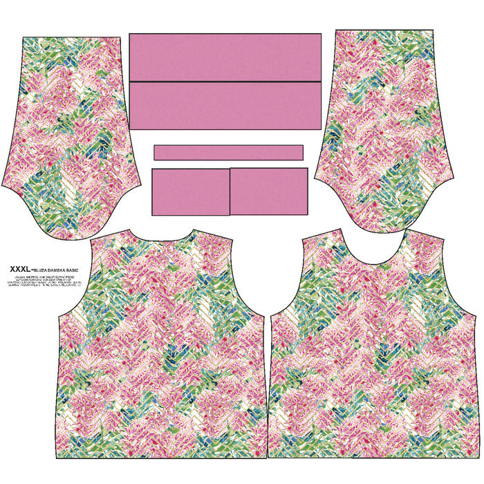 BASIC DAMEN SWEATSHIRT (HANA) - BLUMEN-ZICKZACK - Sommersweat - M