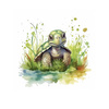 WATERCOLOR TORTOISE - Paneel (60cm x 50cm)