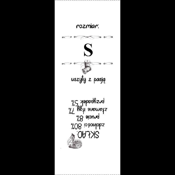 Wszywka europejska "CENTYMETR" PL - Komplet 9 szt / Rozmiar do wyboru