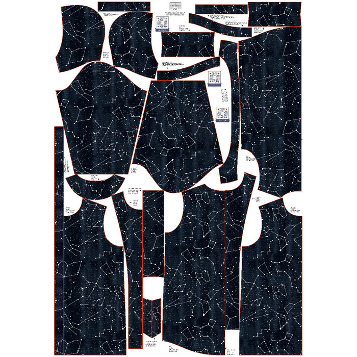 PARKA DAMSKA (ANNA) - KONSTELACJE wz. 2 (GALAKTYCZNE ZWIERZĘTA) / navy - zestaw do uszycia