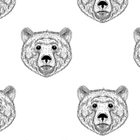 BEARS (heads) - Waterproof woven fabric