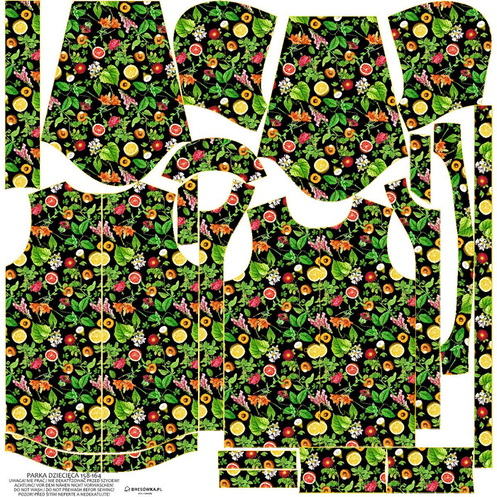 KIDS PARKA (ARIEL) - MINI PARADISE FRUITS pat. 2 (PARADISE GARDEN) - softshell (110/116)