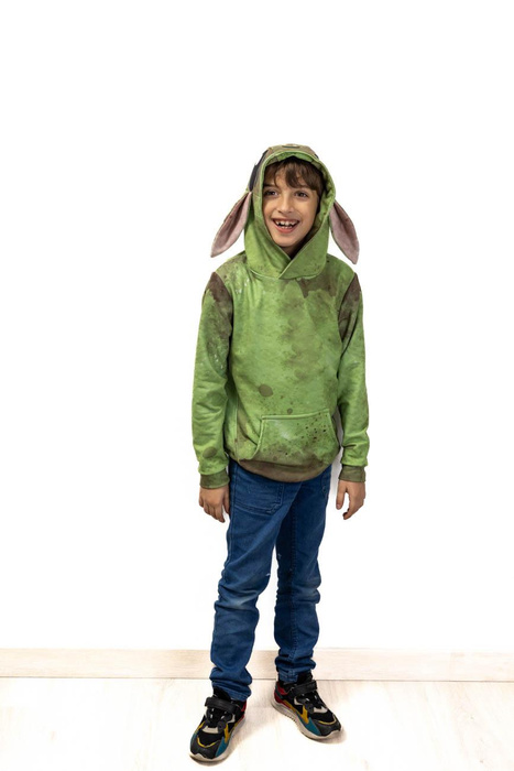 KID'S HOODIE (PARIS) - BLACK BUNNY - sewing set (86/92)