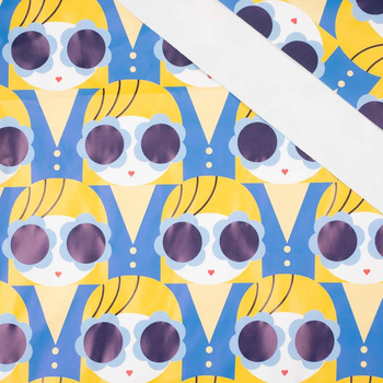 MÄDCHEN MIT BRILLE / gelb (YELLOW) - Regencapen Stoff