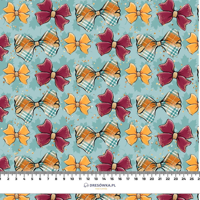 RIBBONS / light blue (GLITTER AUTUMN) - Cotton woven fabric