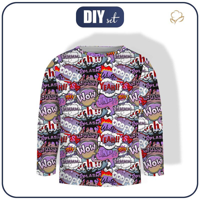 Longsleeve - COMIC BOOK (purple - red) - single jersey (110/116)