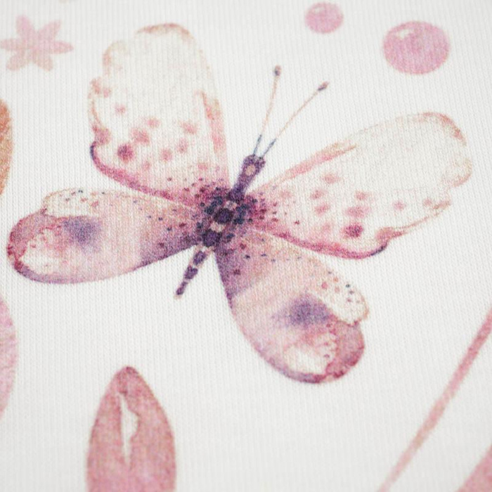 BUTTERFLIES MIX PAT. 2 (WATER-COLOR BUTTERFLIES) - looped knit fabric
