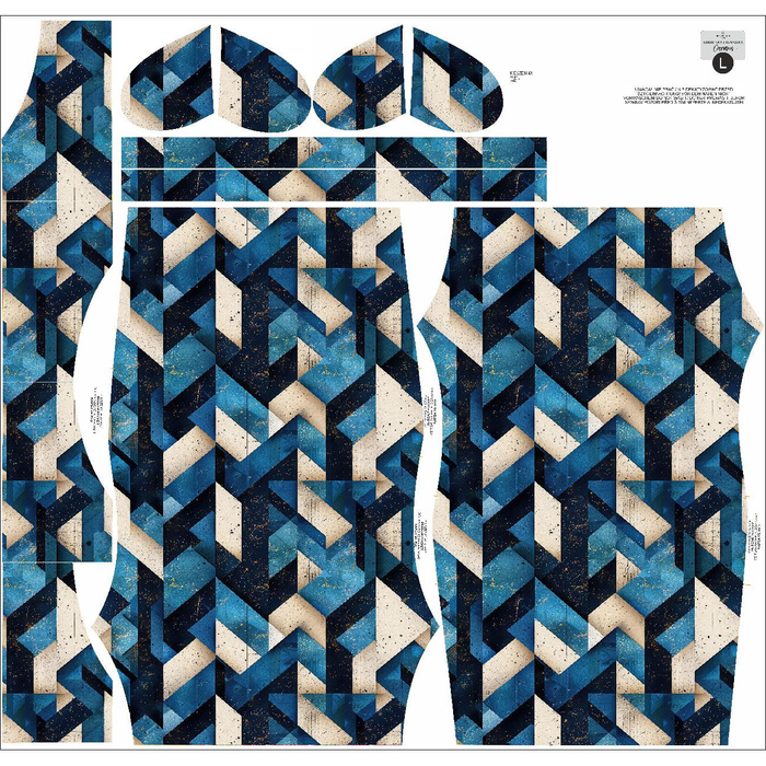 DRESS "CARMEN" - GEOMETRIC PAT. 2 - crepe XL