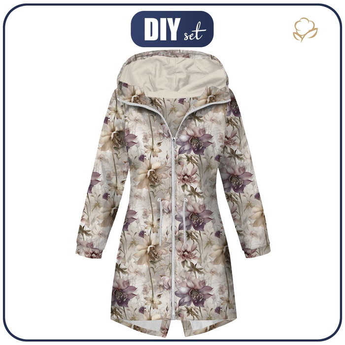 WOMEN'S PARKA (ANNA) -  PASTEL FLOWERS WZ.2  - softshell M