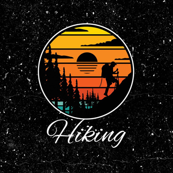 HIKING / czarny - panel (75cm x 80cm)