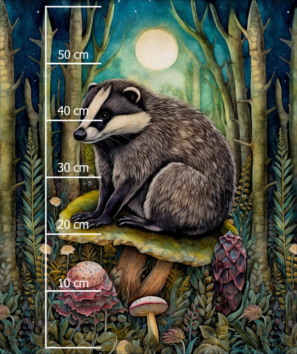 BOHO BADGER -  PANEL (60cm x 50cm) brushed knitwear with elastane ITY