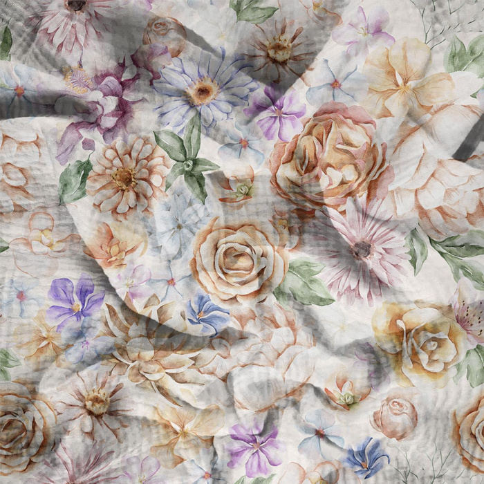 BLUMEN MIX Ms. 4 - Baumwoll Musselin