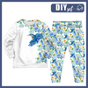 CHILDREN'S PAJAMAS " MIKI" - KINGFISHERS AND LILACS (KINGFISHERS IN THE MEADOW) - sewing set