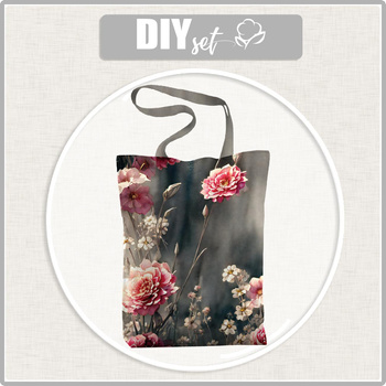 SHOPPER KABELKA - VINTAGE FLOWERS vz. 10 - Panama 220g - Sada šití