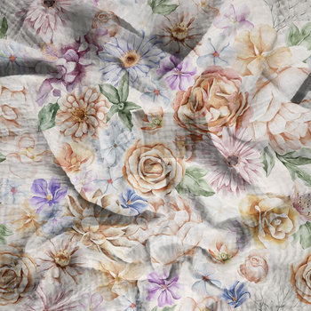 BLUMEN MIX Ms. 4 - Baumwoll Musselin
