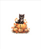 HALLOWEEN CAT - Paneel (60cm x 50cm) Voděodolná tkanina Oxford