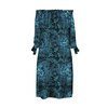 KLEID "CARMEN" - SPITZEN SCHMETTERLINGE / blau - Krepp S