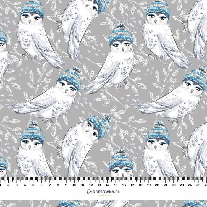 IOWLS IN HATS (ENCHANTED WINTER)- Upholstery velour 