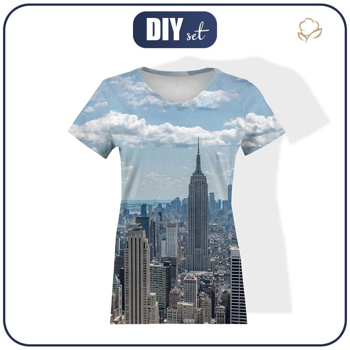 DAMEN T-SHIRT - NEW YORK - Single Jersey XL