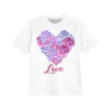 KINDER T-SHIRT - HERZBLUMEN / LOVE - Single Jersey (92/98)