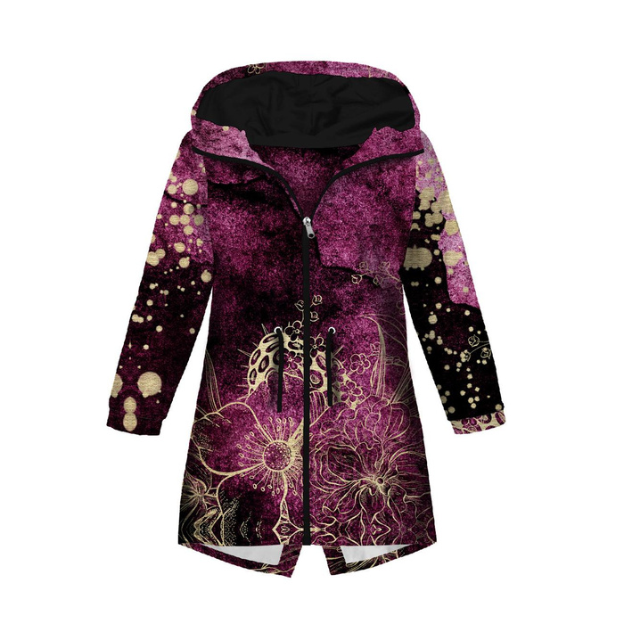 KIDS PARKA (ARIEL) - FLOWERS / golden contour Pat. 1 / WATERCOLOR MARBLE - softshell (110/116)