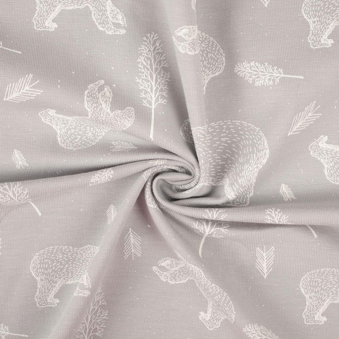 BÄREN (KONTUR) / zement - Single Jersey TE210