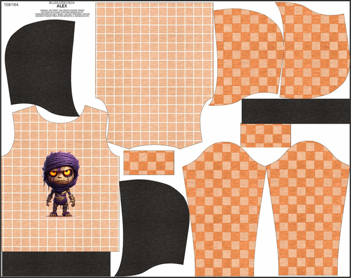 KID'S HOODIE (ALEX) - Mummy - looped knit fabric (146/152)