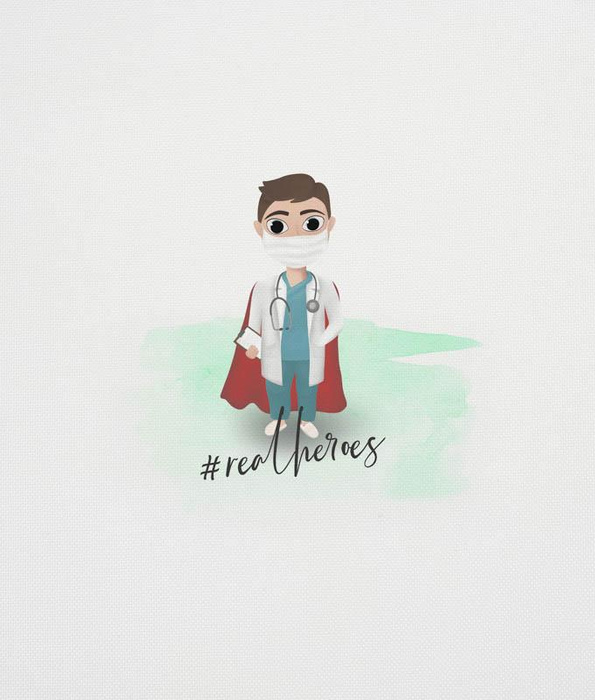 LÉKÁŘ (REAL HEROES) / bílá - panel voděodolná tkanina