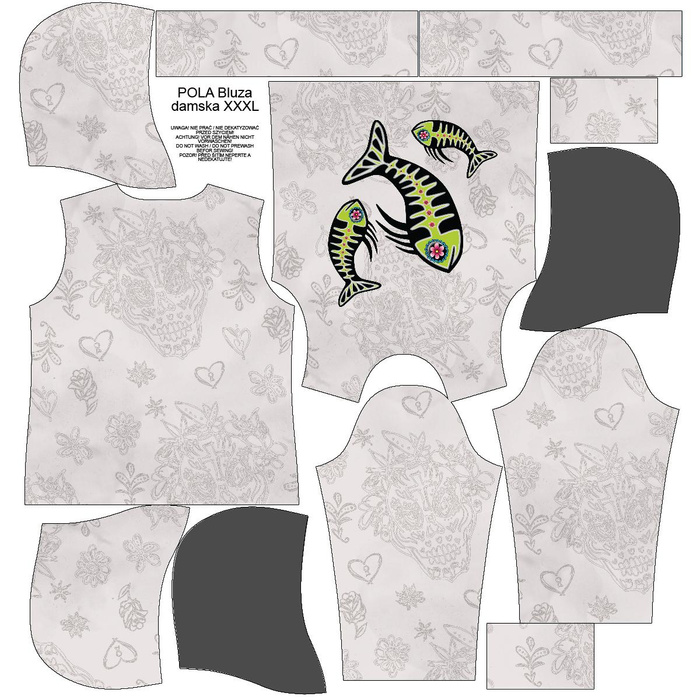 CLASSIC WOMEN’S HOODIE (POLA) - FISH BRUNO (DIA DE LOS MUERTOS) - looped knit fabric 