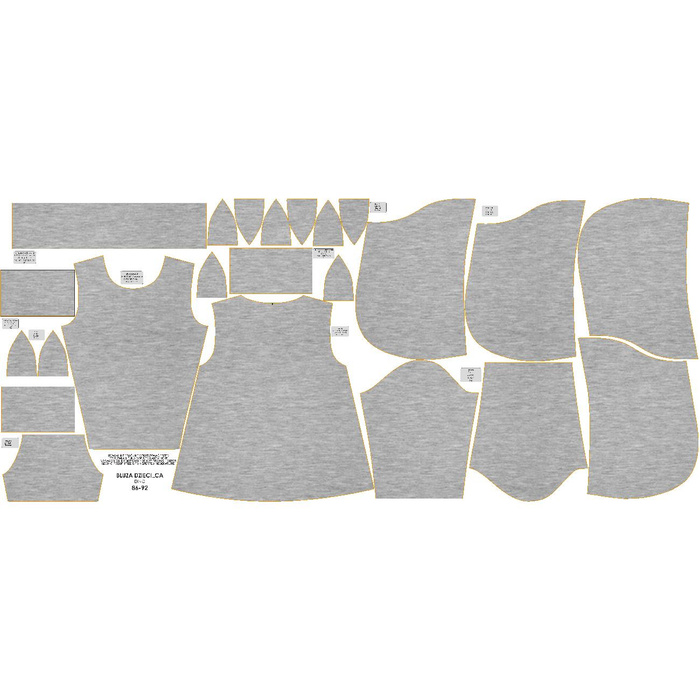 KID'S HOODIE DINO (PARIS) - MELANGE LIGHT GREY - sewing set (86/92)