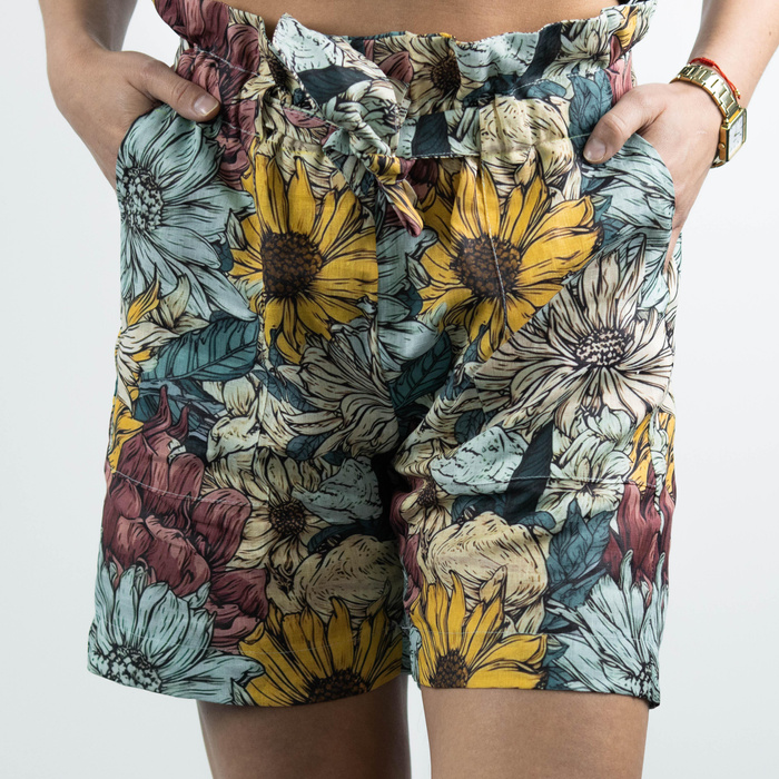 PAPERBAG SHORTS - AQUARELL BLUMEN Ms. 9 - Nähset XXL