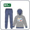 Jogginganzug für Kinder (OSLO) - FAHRZEUGE m. 2 / weiß (ADVENTURE BEGINS) - Sommersweat (122/128)