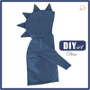 KID'S HOODIE DINO (PARIS) - MELANGE POWDER BLUE - sewing set (110/116)