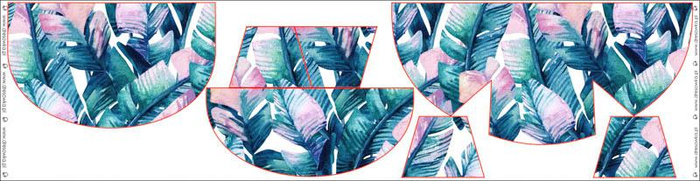 HIP BAG - WATER-COLOR LEAVES - big