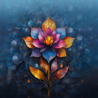 STAINED GLASS WZ.4 - panel (75cm x 80cm)  Hydrophober angerauter Wintersweat