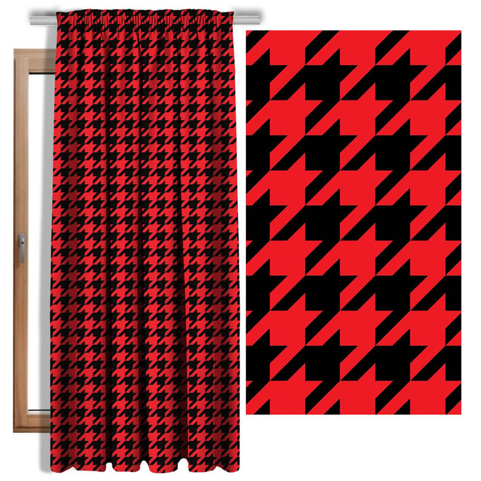 BLACK HOUNDSTOOTH (big) / red