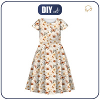KINDER KLEID "MIA" - Butterfly & Flowers wz.4 - Nähset