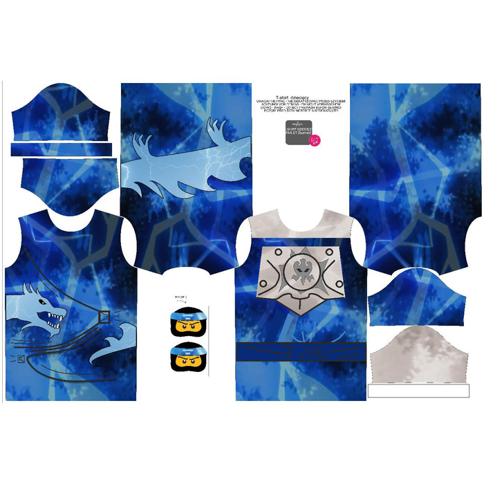 2-PACK - T-SHIRT DZIECIĘCY - NIEBIESKI NINJA - ZESTAW DO USZYCIA (104/110)