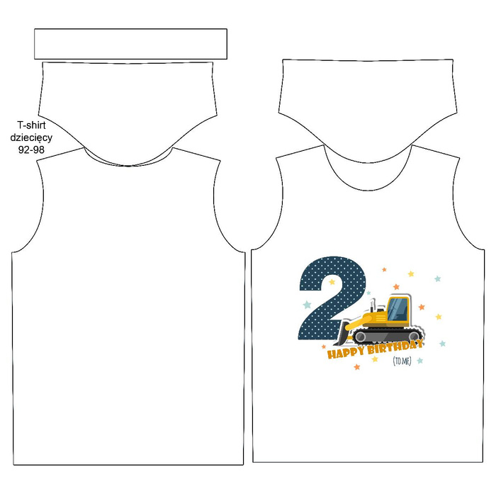 KID’S T-SHIRT - 2ST BIRTHDAY / BULLDOZER - single jersey (92/98)