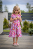 KID'S DRESS "MIA" (134/140) -  PASTEL FLOWERS WZ.9 - sewing set