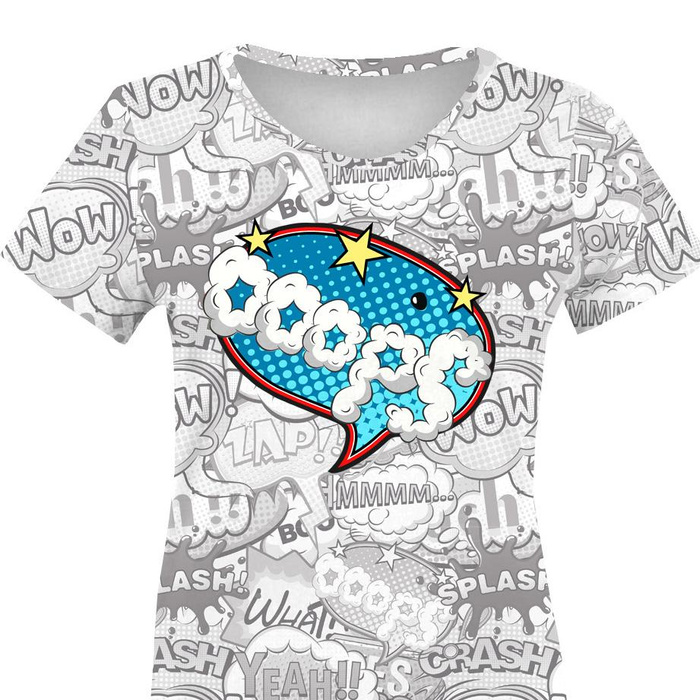 DAMEN T-SHIRT - COMICS / ooops - Single Jersey L