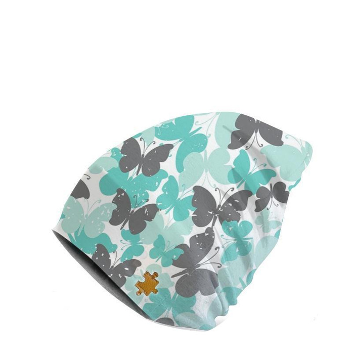 MOTYLKI / aqua - Jersey wiskozowy WE210