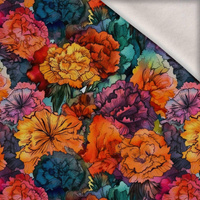 FLOWERS PAPAYA ORANGE WZ. 5 - brushed knitwear with elastane ITY