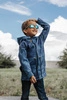 KINDERPARKA (ARIEL) - VERBRANNTE ERDE (weiß) / ACID WASH (grau) - Softshell (122/128)