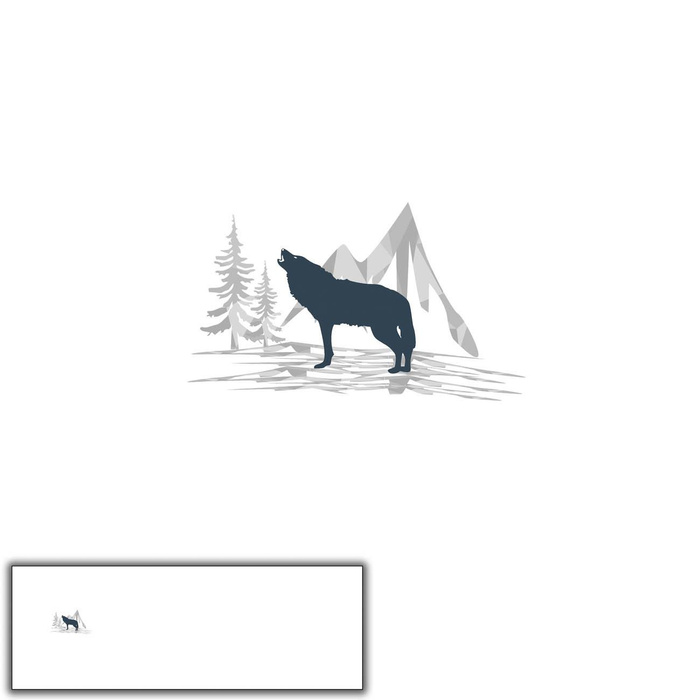 VLK (ADVENTURE) /bilý - PANEL PANORAMATICKÝ  SINGLE JERSEY 