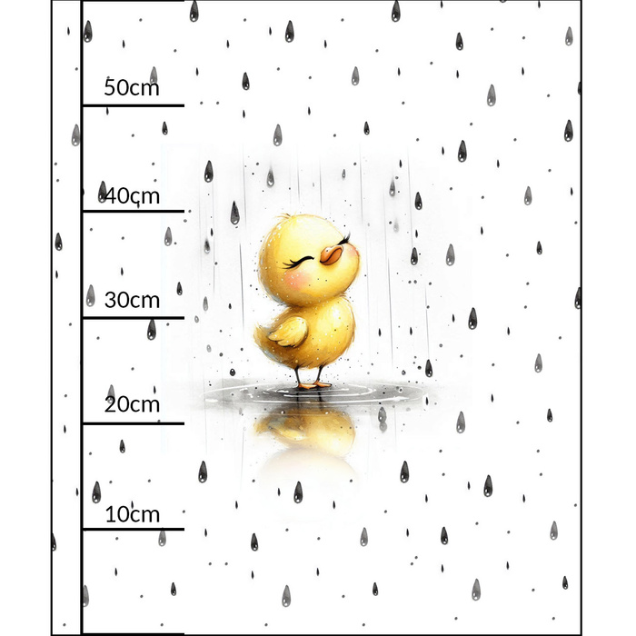 DUCKIE RAIN WZ. 4 - panel (60cm x 50cm) SINGLE JERSEY
