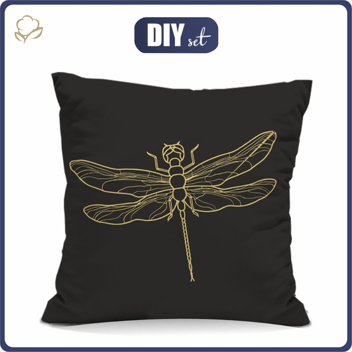 PILLOW 45X45 - GOLDEN DRAGON - Upholstery velour - front + back