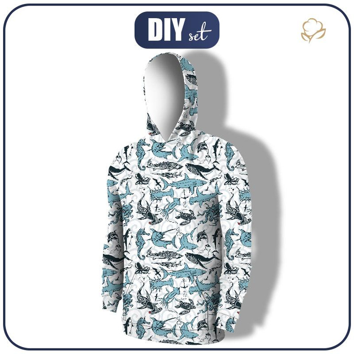 HERREN HOODIE - OCEAN - Nähset M