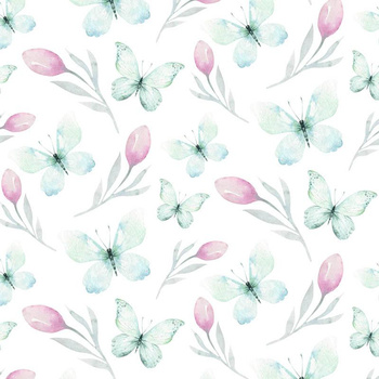 BUTTERFLIES AND TULIPS (WATER-COLOR BUTTERFLIES)